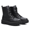 Bota Coturno Feminina Tratorada de Cano Curto